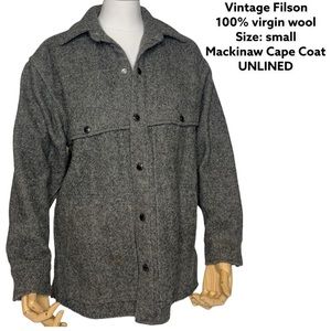 VTG Filson Garment Sz SMALL 100% Virgin Wool Jacket Mackinaw Cruiser Coat EUC